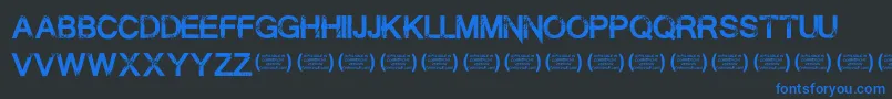 Шрифт SummontheexecutionerRegula – синие шрифты на чёрном фоне