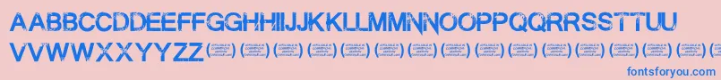 フォントSummontheexecutionerRegula – ピンクの背景に青い文字