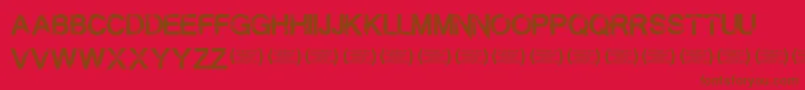 SummontheexecutionerRegula-Schriftart – Braune Schriften auf rotem Hintergrund
