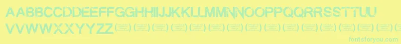 フォントSummontheexecutionerRegula – 黄色い背景に緑の文字