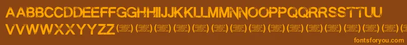 SummontheexecutionerRegula Font – Orange Fonts on Brown Background