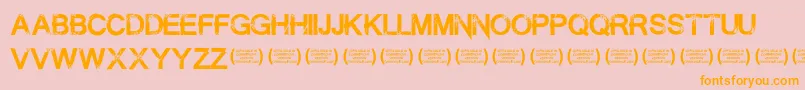 SummontheexecutionerRegula-Schriftart – Orangefarbene Schriften auf rosa Hintergrund
