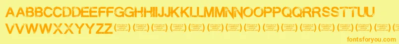 SummontheexecutionerRegula-fontti – oranssit fontit keltaisella taustalla