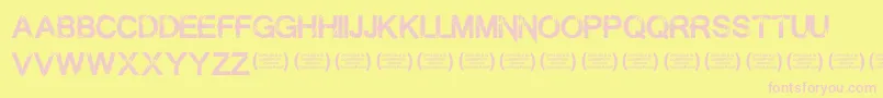 フォントSummontheexecutionerRegula – ピンクのフォント、黄色の背景