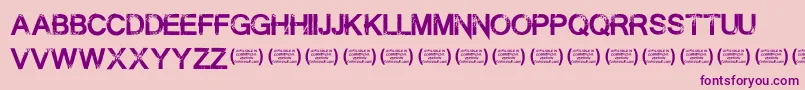 フォントSummontheexecutionerRegula – ピンクの背景に紫のフォント