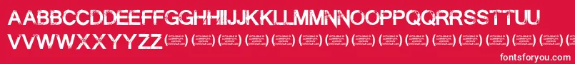 フォントSummontheexecutionerRegula – 赤い背景に白い文字