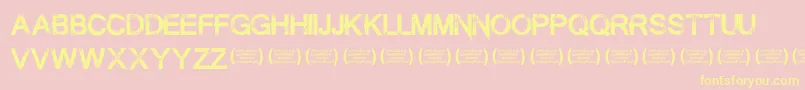 SummontheexecutionerRegula-fontti – keltaiset fontit vaaleanpunaisella taustalla
