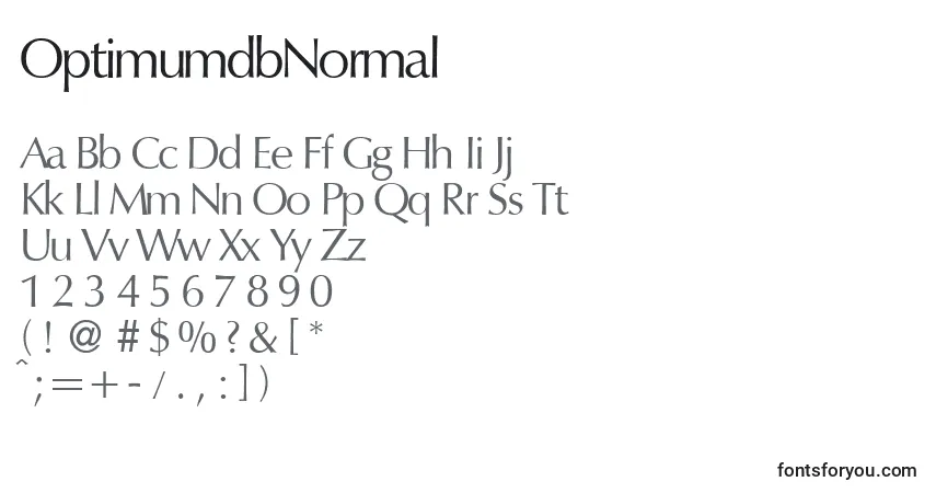 OptimumdbNormal-fontti – aakkoset, numerot, erikoismerkit
