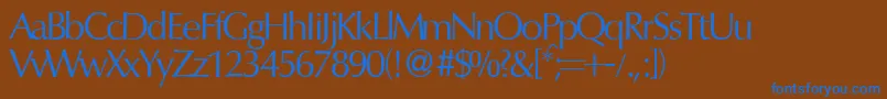 OptimumdbNormal Font – Blue Fonts on Brown Background