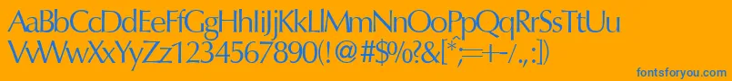 OptimumdbNormal Font – Blue Fonts on Orange Background