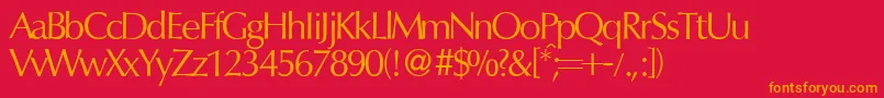 OptimumdbNormal Font – Orange Fonts on Red Background