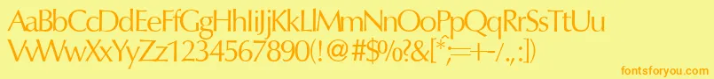 OptimumdbNormal Font – Orange Fonts on Yellow Background