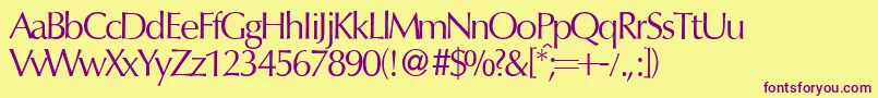 OptimumdbNormal Font – Purple Fonts on Yellow Background