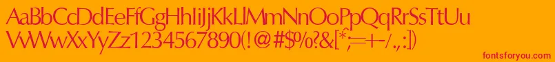 OptimumdbNormal Font – Red Fonts on Orange Background