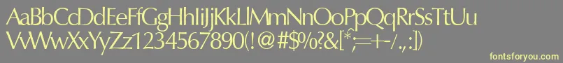 OptimumdbNormal-Schriftart – Gelbe Schriften auf grauem Hintergrund