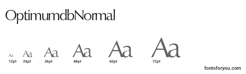 Размеры шрифта OptimumdbNormal
