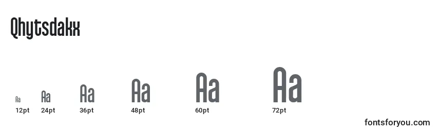 Qhytsdakx Font Sizes