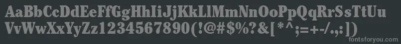 Czcionka CheltenhamstdUltracond – szare czcionki na czarnym tle