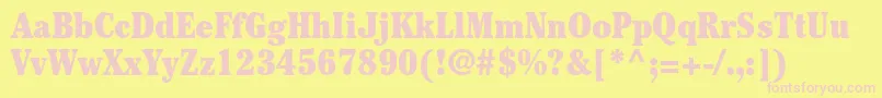 CheltenhamstdUltracond Font – Pink Fonts on Yellow Background