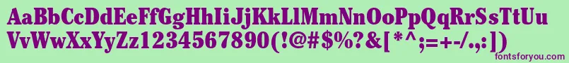 CheltenhamstdUltracond Font – Purple Fonts on Green Background
