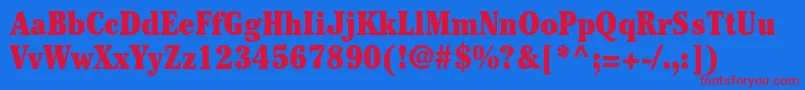 CheltenhamstdUltracond Font – Red Fonts on Blue Background