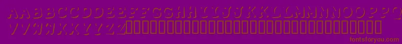 Shadowpuppets-Schriftart – Braune Schriften auf violettem Hintergrund