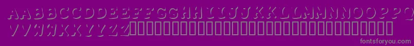 Shadowpuppets-Schriftart – Graue Schriften auf violettem Hintergrund