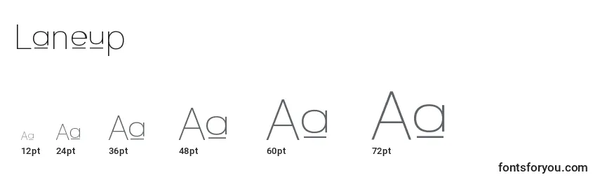 Laneup Font Sizes