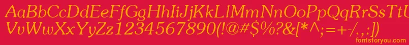SouvenI Font – Orange Fonts on Red Background