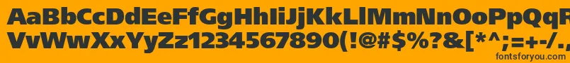 Agforeignerblackc Font – Black Fonts on Orange Background