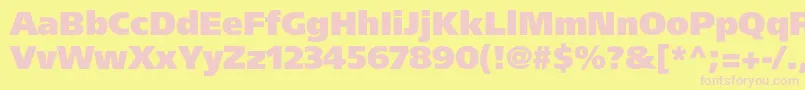 Agforeignerblackc Font – Pink Fonts on Yellow Background