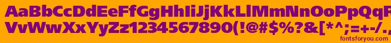 Agforeignerblackc Font – Purple Fonts on Orange Background