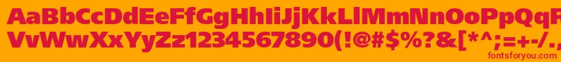 フォントAgforeignerblackc – オレンジの背景に赤い文字