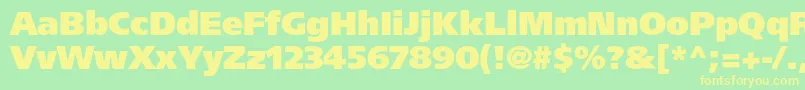 Agforeignerblackc Font – Yellow Fonts on Green Background