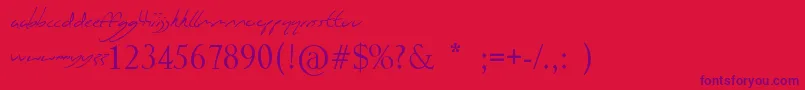 VineyardMagazines Font – Purple Fonts on Red Background