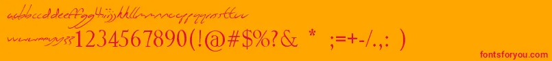 VineyardMagazines Font – Red Fonts on Orange Background