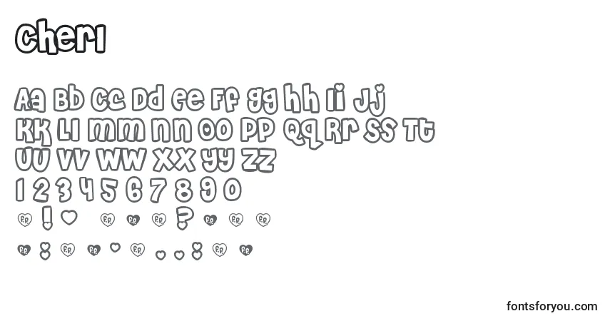 A fonte Cherl – alfabeto, números, caracteres especiais