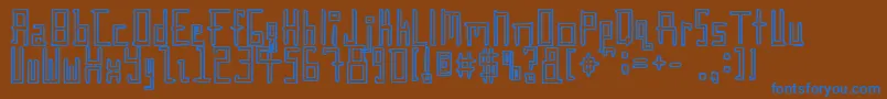 Gunther ffy-Schriftart – Blaue Schriften auf braunem Hintergrund