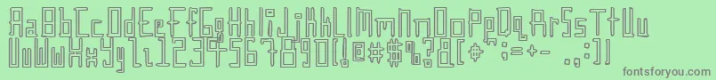 フォントGunther ffy – 緑の背景に灰色の文字