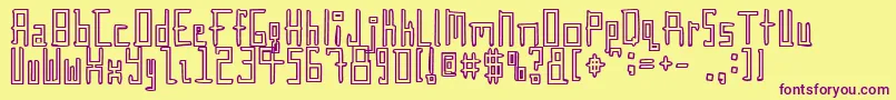 フォントGunther ffy – 紫色のフォント、黄色の背景