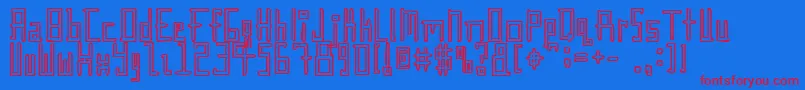 Gunther ffy Font – Red Fonts on Blue Background