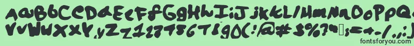 Lisätietoja Lalaland-fontista Lalaland-fontti – mustat fontit vihreällä taustalla