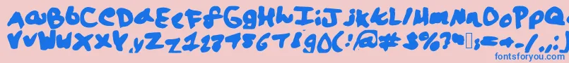 Lalaland-Schriftart – Blaue Schriften auf rosa Hintergrund