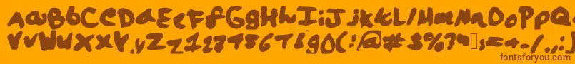 Lalaland-Schriftart – Braune Schriften auf orangefarbenem Hintergrund