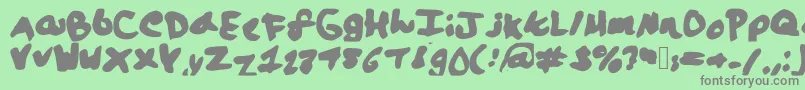 フォントLalaland – 緑の背景に灰色の文字