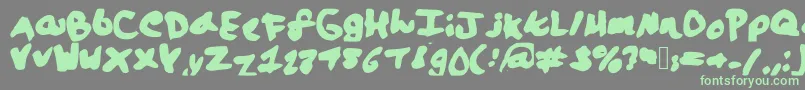 Fonte Lalaland – fontes verdes em um fundo cinza