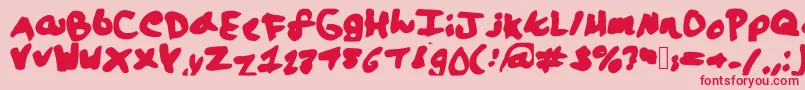 フォントLalaland – ピンクの背景に赤い文字