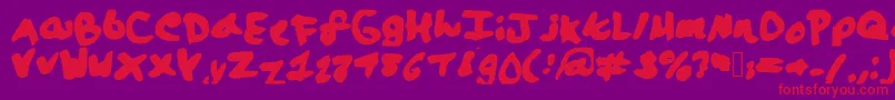 Więcej informacji o czcionce Lalaland Czcionka Lalaland – czerwone czcionki na fioletowym tle