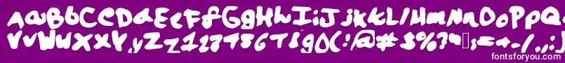 Saiba mais sobre a fonte Lalaland Fonte Lalaland – fontes brancas em um fundo violeta