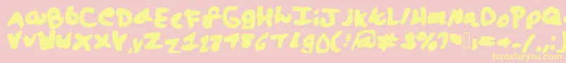 Fonte Lalaland – fontes amarelas em um fundo rosa